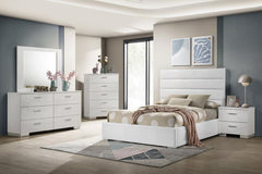 Felicity - 5 Piece Twin Bedroom Set - White High Gloss