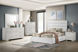 Felicity - 5 Piece Twin Bedroom Set - White High Gloss