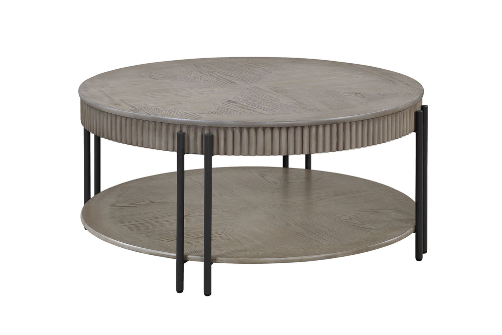 Elevate your living space with this contemporary cocktail table set, designed to blend seamlessly with modern and minimalist interiors. Each piece in the set features a sophisticated round tabletop with a subtle, textured finish that exudes understated el