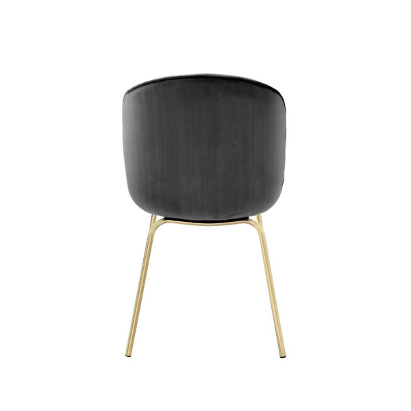Chuchip - Side Chair (Set of 2) - Gray Velvet & Gold