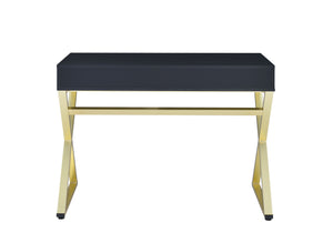 Coleen - Vanity Desk - Black & Brass Finish