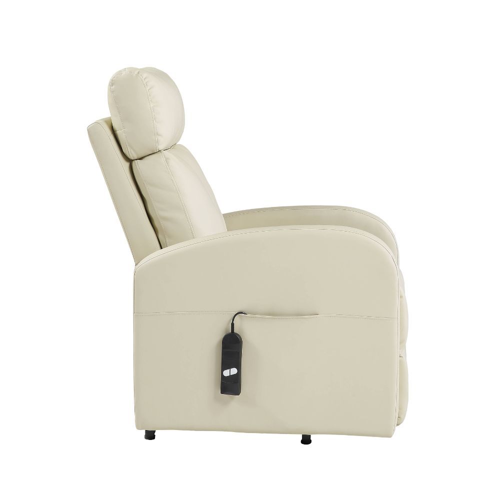KD Back, Power Lift & Recliner (Wired Controller) Tight Back & Seat Cushion NO Storage Horizontal Tufted, Contrast Stitching (RA) CONSTRUCTION] Pocket Coil Seat, Inside Frame: Wood (Ply), Foam CUSHION: Tight () BACKREST: Tight Cushion ARMREST: Sloped Meta