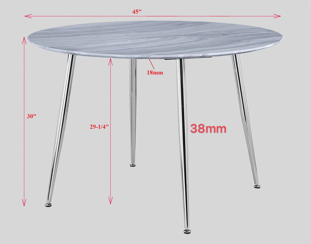 Tola - Dining Table<h4><b>Tola - Dining Table Leg - Chrome</b></h4> <table width="100%"><colgroup><col style="width: 30%"> <col style="width: 70%"> </colgroup> <tbody> <tr> <td>Dimensions</td> <td> 45.00"L x 45.00"D x 30.00"H</td> </tr> <tr> <td>Weight</t