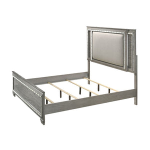 Antares - Queen Bed - Fabric & Light Gray Oak