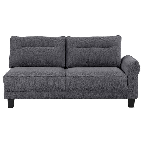 Caspian - Upholstered Curved Arm Chaise Sectional Sofa - Gray