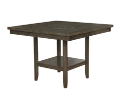Elevate your dining space with this sophisticated counter height dining set, designed to blend seamlessly with both modern and classic interiors. The set features a striking dark gray finish that adds depth and richness, complemented by the sleek lines an