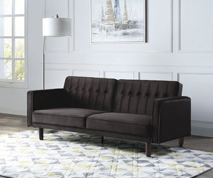 Qinven - Futon - Dark Brown Velvet