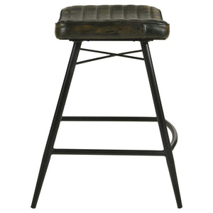 Bayu - Leather Upholstered Counter Stool (Set of 2) - Espresso