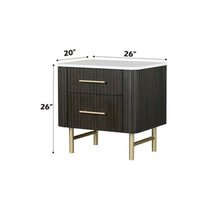 Clayten - Nightstand - Marble Top & Espreeso Finish