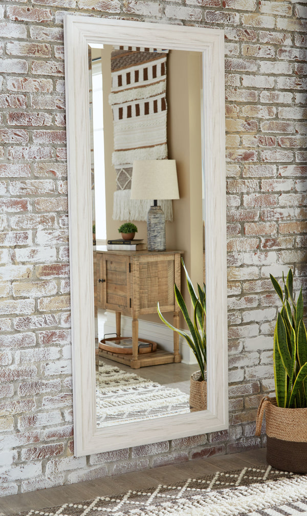  with the ability to hang both vertically and horizontally. The antiqued white finish adds a subtle hint of color