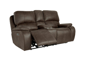 Brookings - Console Loveseat With Power Headrest & Footrest - Brown