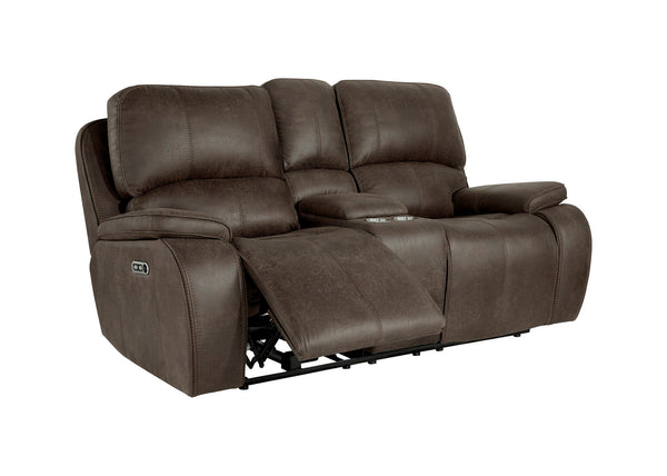 Brookings - Console Loveseat With Power Headrest & Footrest - Brown