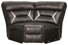 This wedge is made with polyester/polyurethane upholstery. Pairs with other items in the series to make a sectional.<br><br><b>Additional Dimensions</b><br><ul><li>Leg height: 2.25-"</li><li>Minimum width of doorway for delivery: 32-"</li><li>Seat depth: 