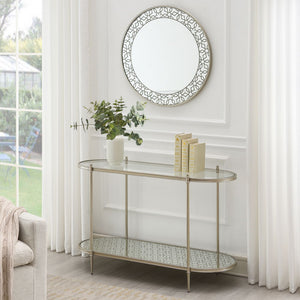 Zaba - Sofa Table - Glass Top & Silver