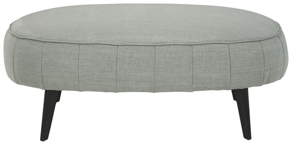  this piece sports a velvety soft upholstery and sleek