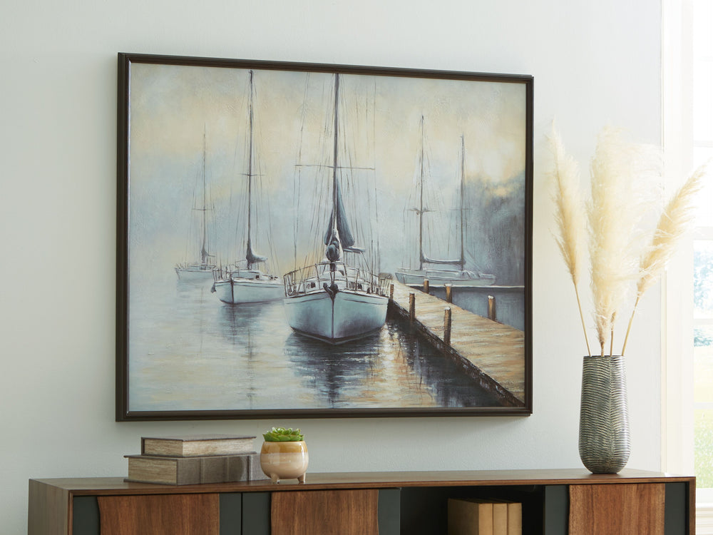 Bring the serene splendor of the coast into your home with this peaceful wall art. Its soft, muted colors and misty atmosphere craft a calming ambiance, making it the perfect piece to create a sense of relaxation in your office or den.<br/><br/><b>Product