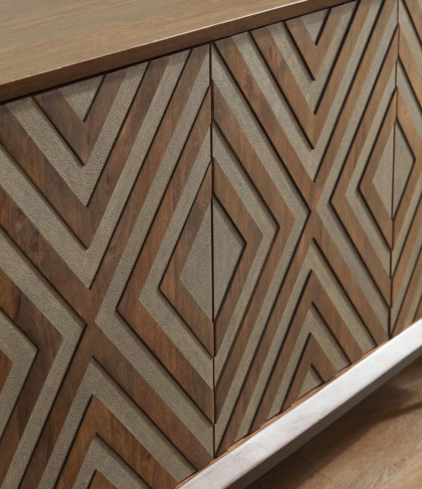 Dreggan - Brown / Gold Finish - Accent Cabinet