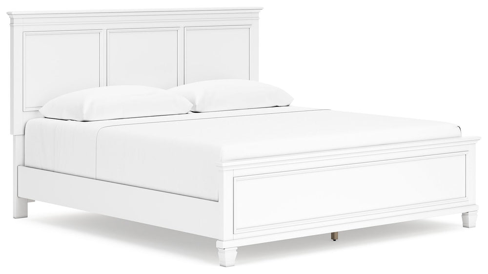 The casual design of this king panel bed introduces a time-honored look to your restful retreat. The beautifully crafted piece is built to last, with distinctive framing that gives its headboard and footboard brilliant dimension. Whether your personal aes