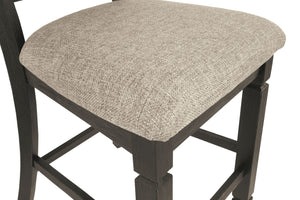 Tyler Creek - Black / Grayish Brown - Upholstered Barstool (Set of 2)