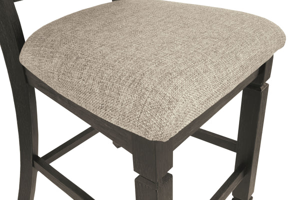 Tyler Creek - Black / Grayish Brown - Upholstered Barstool (Set of 2)
