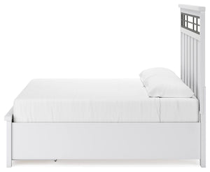 Ashbryn - White / Natural - King Panel Storage Bed
