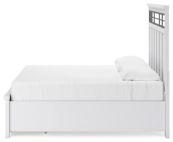 Ashbryn - White / Natural - King Panel Storage Bed