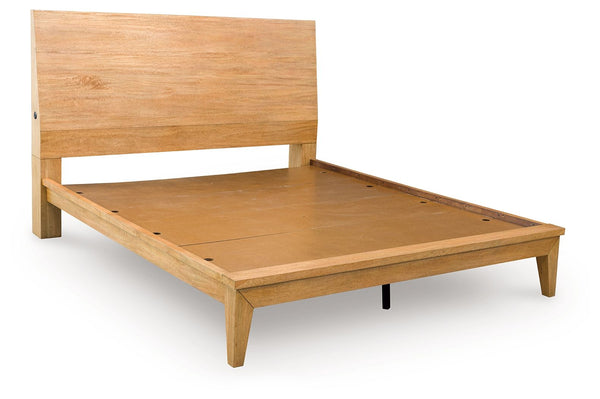 If you appreciate minimalistic style, this California king panel bed is the ideal option. Its soft and simple finish has a laid-back sensibility, blending relaxed contemporary design with a trendy allure. The beautiful layback headboard features convenien