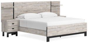 Craft a contemporary hideaway without breaking the bank. An elegant juxtaposition of refined neutral hues, this two-toned king panel bed with extensions brings sleek style to your space. The sheer simplicity of its profile stunningly frames your mattress,