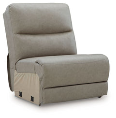 This armless chair is made with faux leather upholstery. It pairs with other items in the series to make a modular sectional.<br/><br/><b>Product Features</b><ul><li>Compatible with other 99201 items, sold separately</li></ul><br/>