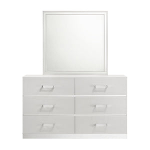  sophisticated look with a bright white finish that adds to its glimmering appeal. Made from eco-friendly manufactured woods