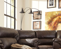 With arm and neck adjustability and the bright idea for a dimmer switch on the post, this striking three-arm metal arc floor lamp lets there be lightâ€”exactly as you see fit.<br><br><b>Additional Dimensions</b><br><ul><li>Shade: 0-"</li><li>Cord length: 