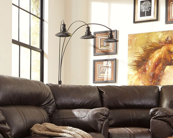 With arm and neck adjustability and the bright idea for a dimmer switch on the post, this striking three-arm metal arc floor lamp lets there be lightâ€”exactly as you see fit.<br><br><b>Additional Dimensions</b><br><ul><li>Shade: 0-"</li><li>Cord length: 