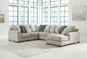 Ardsley - Pewter - Right Arm Facing Corner Chaise with Loveseat 4 Pc Sectional