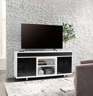  this TV stand proves opposites really do attract. It-'s the perfect blend of modern style and functionality