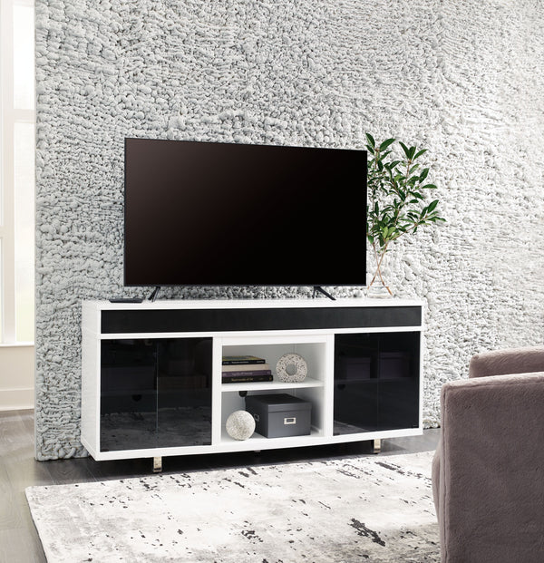  this TV stand proves opposites really do attract. It-'s the perfect blend of modern style and functionality