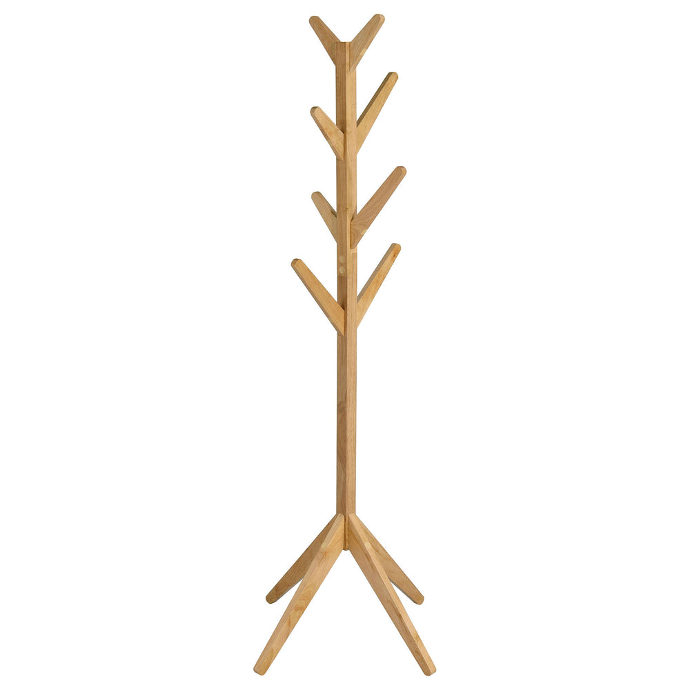 Keep your entryway neat and organized with this elegant solid asian hardwood coat rack. Designed with 8 sturdy hooks, it provides ample space for hanging coats, hats, scarves, and more. The minimalist design adds a natural charm to any hall tree or clothi