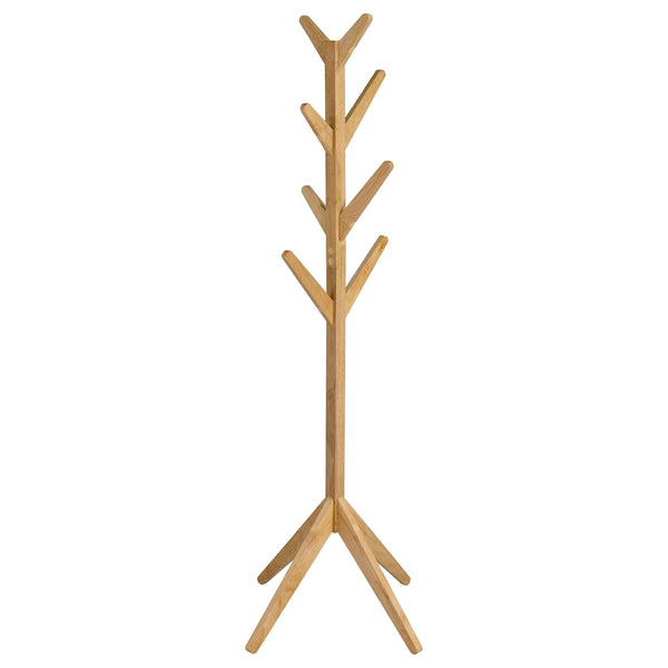 Keep your entryway neat and organized with this elegant solid asian hardwood coat rack. Designed with 8 sturdy hooks, it provides ample space for hanging coats, hats, scarves, and more. The minimalist design adds a natural charm to any hall tree or clothi