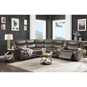Tavin - Sectional Sofa - Taupe Leather-Aire Match
