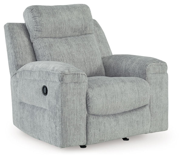 This budget-friendly rocker recliner makes it so easy to stream a new series or nap for a good, long time. Sumptuous on-trend textured upholstery, plump cushioning and simple pull tab reclining make it the best seat in the houseâ€”all that-'s missing is y