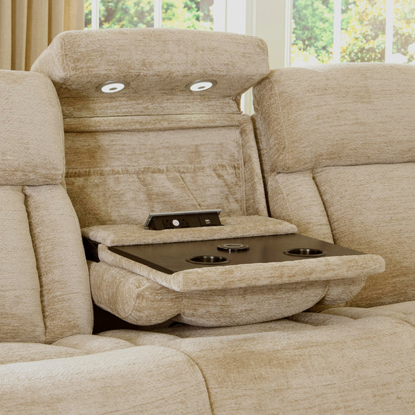 Dalton - Power Reclining Sofa And Loveseat - Lucky Fawn