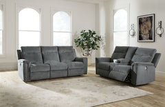 The ability to go from fully upright to relaxed and stretched out, all at the touch of a button, awaits. A beautiful blend of plush upholstery and casual style, this power reclining set invites you to sink into ultimate comfort. Whether you-'re hosting gu