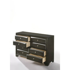8 Drw Drawer: Beveled Fronts, Glide Center Metal (Kenlin, 8-" Ext. ), Dovetail English Front & Back, Felt-Lined Top Drawer, , Safety Stop Included, Manual Close, Hardware: Single Knob, Nickel Brushed Metal Clearance Floor to Bottom Frame: 3 Inches (70mm) 