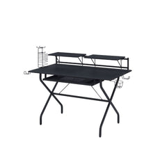 Bring a compelling and cohesive aesthetic in your arrangement with this Hartman computer desk. Offers sufficient room for 2 monitors and keyboard tray, this piece is your perfect choice whether for working tax bills or playing online games. Featuring rich