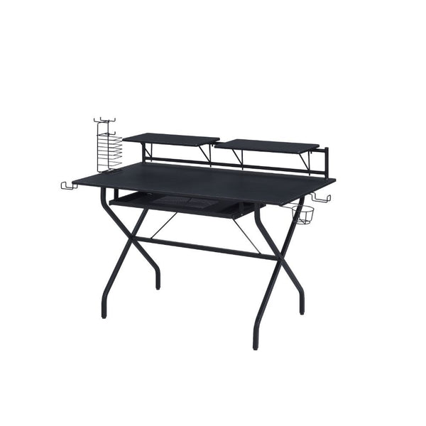 Bring a compelling and cohesive aesthetic in your arrangement with this Hartman computer desk. Offers sufficient room for 2 monitors and keyboard tray, this piece is your perfect choice whether for working tax bills or playing online games. Featuring rich
