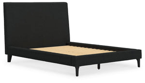 Cadmori - Black - Full Upholstered Bed With Roll Slats