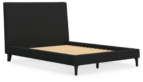 Cadmori - Black - Full Upholstered Bed With Roll Slats
