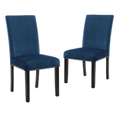 Introducing the New Classic Furniture Celeste Dining Chair â€“ a set of two chairs that seamlessly blend comfort with contemporary elegance. Crafted with solid Rubberwood legs, these chairs boast quality construction, ensuring a strong and stable seating 