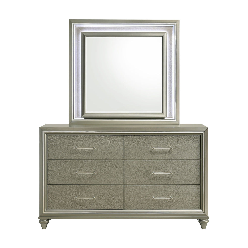 Experience the Lumina Mirror, a sturdy creation crafted from solid Rubberwood for enduring stability. Its sleek High Gloss gray finish accentuates the low distortion mirror glass, adding a touch of sophistication to any space. Illuminate your surroundings