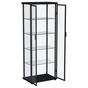 Aero - 4-Shelf Display Curio Cabinet With LED Lighting - Black