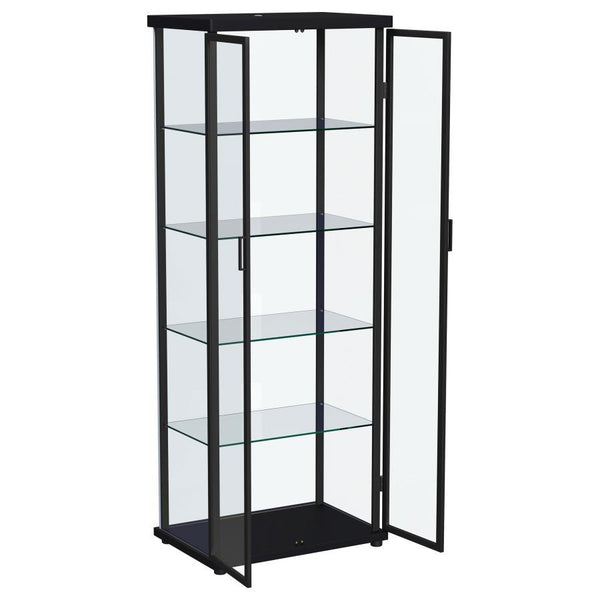 Aero - 4-Shelf Display Curio Cabinet With LED Lighting - Black